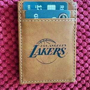 NWOT/Never Used! NBA LA Lakers Laser Engraved Folding Card & ID Holder